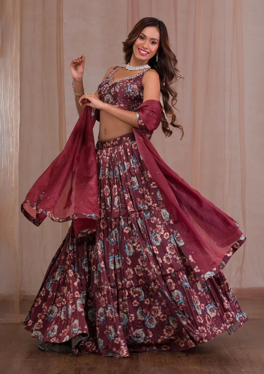 bottle green swarovski semi crepe designer saree